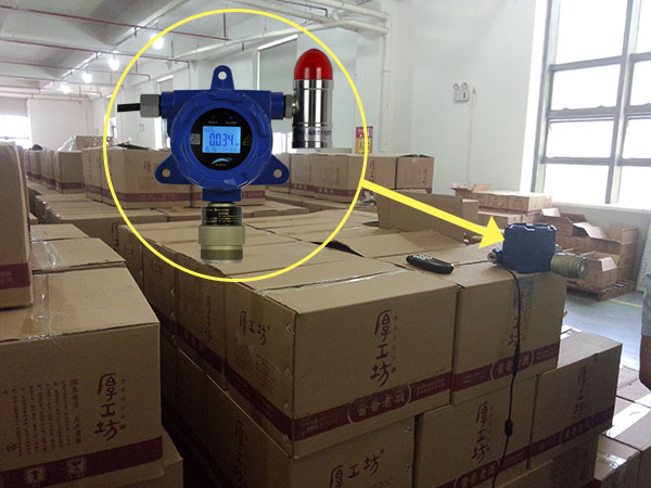 大型酒场产品仓库和生产厂家专用酒精探测器现场图1